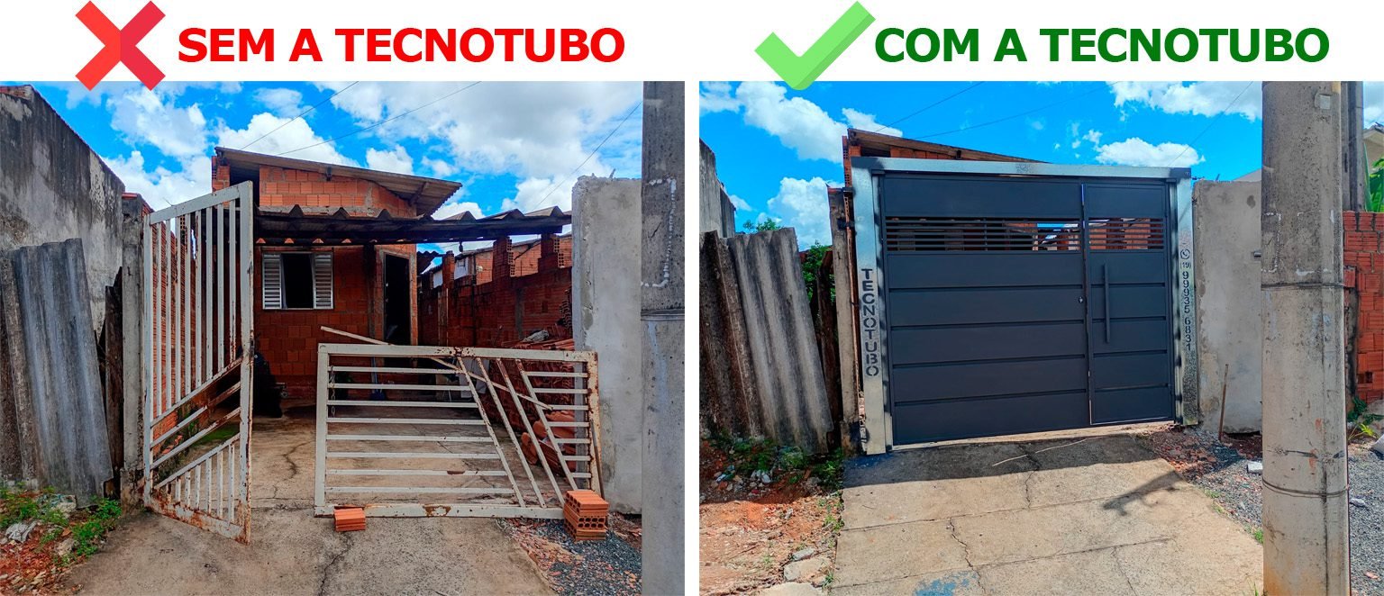 Serralheria Tecnotubo em Americana fabricando portão basculante personalizado em aço carbono com corte plasma e acabamento profissional - Serralheria Tecnotubo